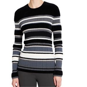 NWT Theory Chenille Multistripe Crewneck Sweater